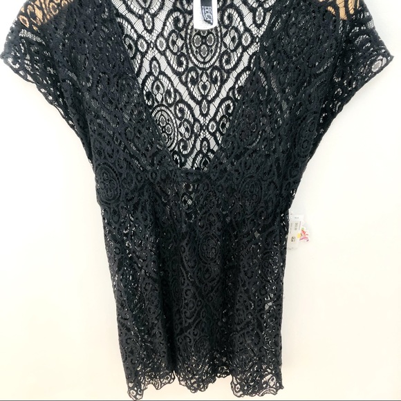 BECCA by Rebecca Amore Black Lace Tunic Coverup NWT - Picture 4 of 7